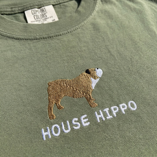 ‘House Hippo’ Embroidered Bulldog Tee