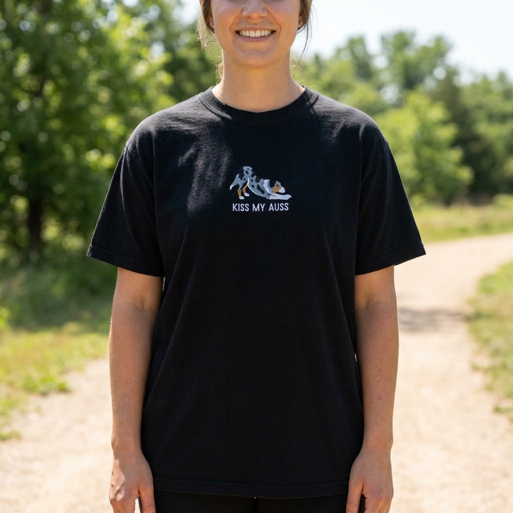 ‘Kiss My Auss’ Aussie Embroidered tee