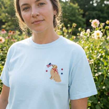 Patriotic Golden Retriever Tee