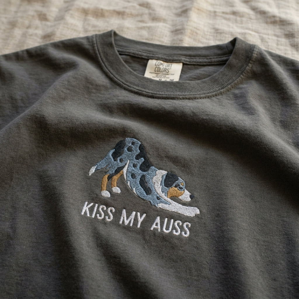 ‘Kiss My Auss’ Aussie Embroidered tee