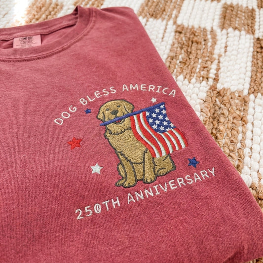 Dog Bless America Golden Retriever Tee