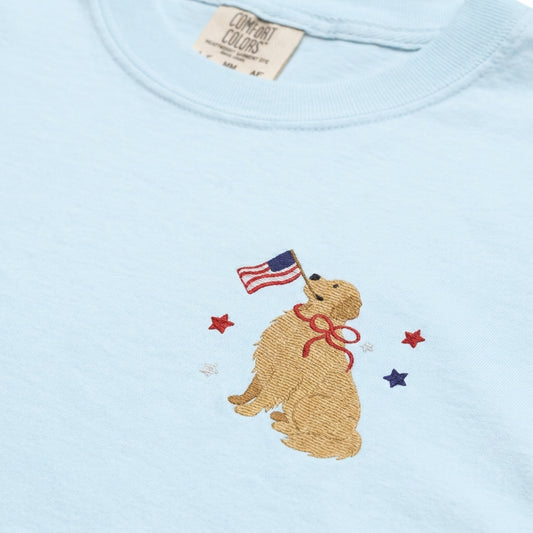 Patriotic Golden Retriever Tee