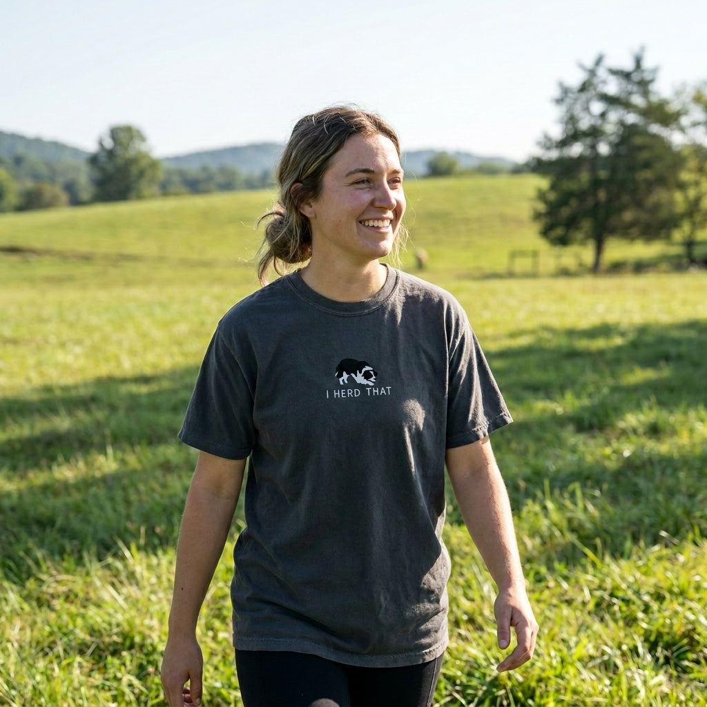 ‘I Herd That’ Border Collie Embroidered tee