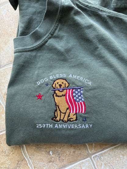 Dog Bless America Golden Retriever Tee