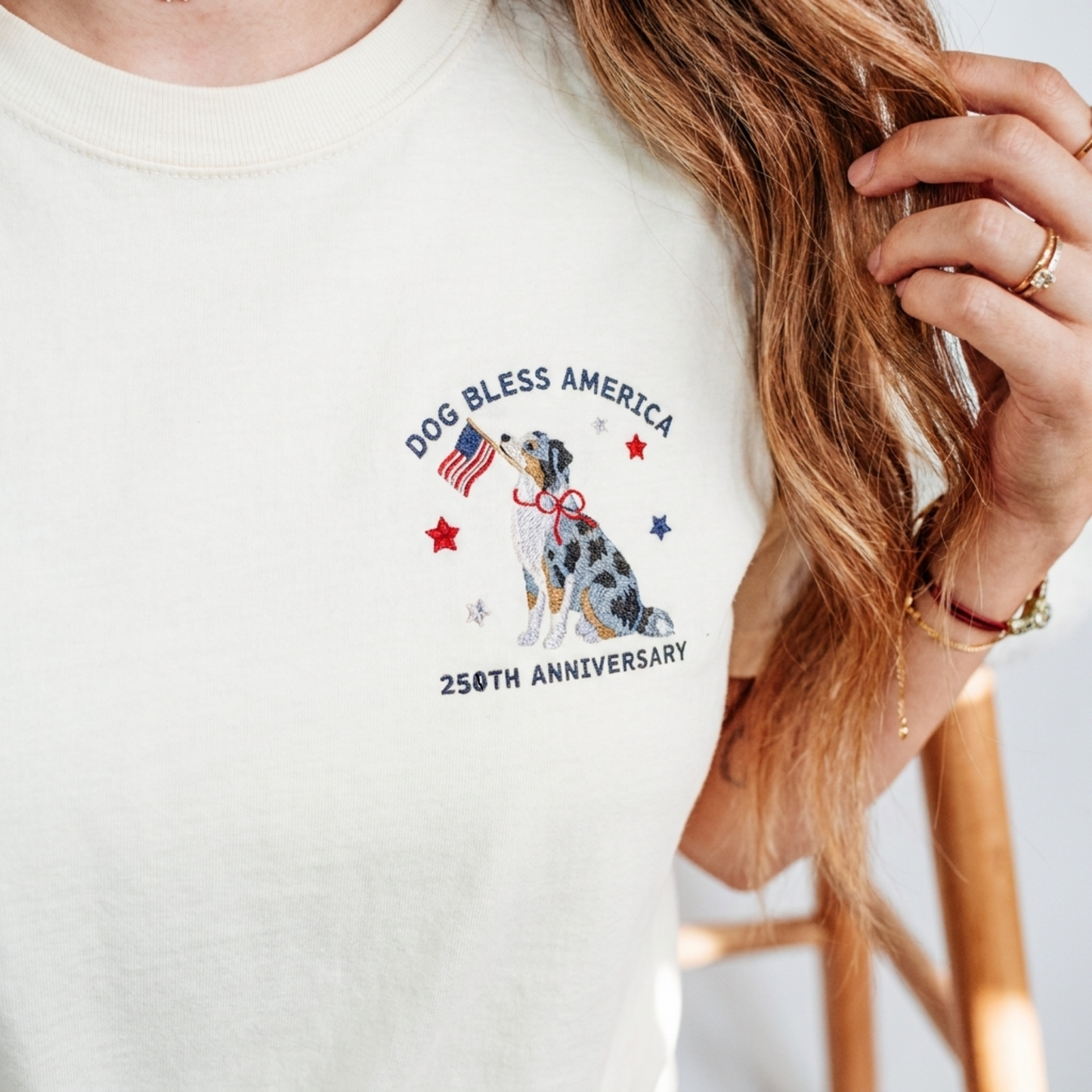 'Dog Bless America' Australian Shepherd Tee