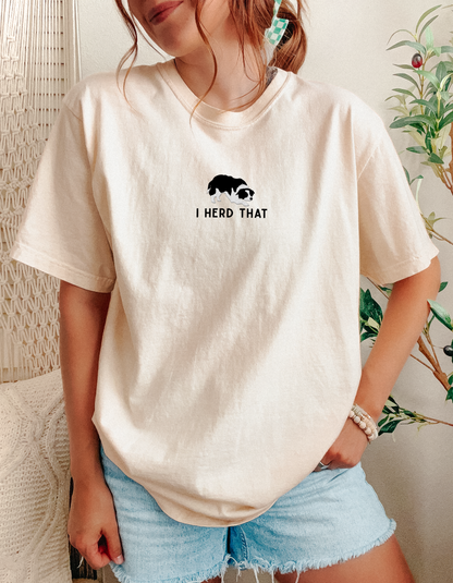 ‘I Herd That’ Border Collie Embroidered tee