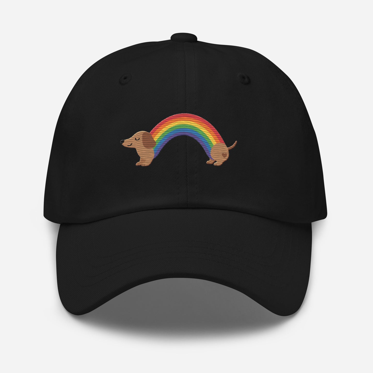 Rainbow Dachshund Embroidered Hat