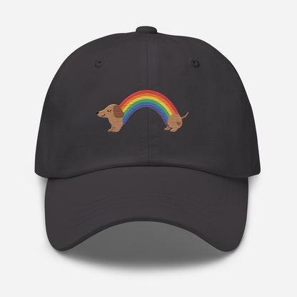 Rainbow Dachshund Embroidered Hat