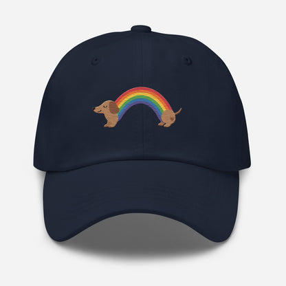 Rainbow Dachshund Embroidered Hat