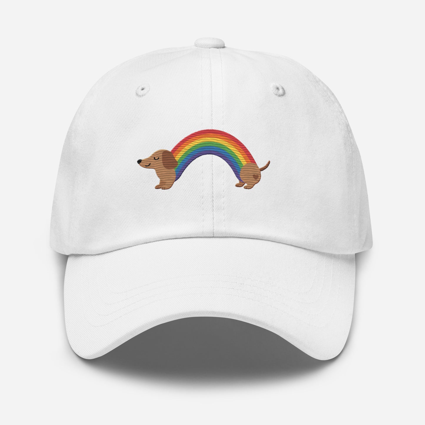 Rainbow Dachshund Embroidered Hat