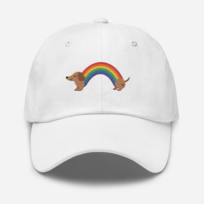 Rainbow Dachshund Embroidered Hat