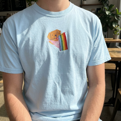 Rainbow Pride Pup Embroidered Tee