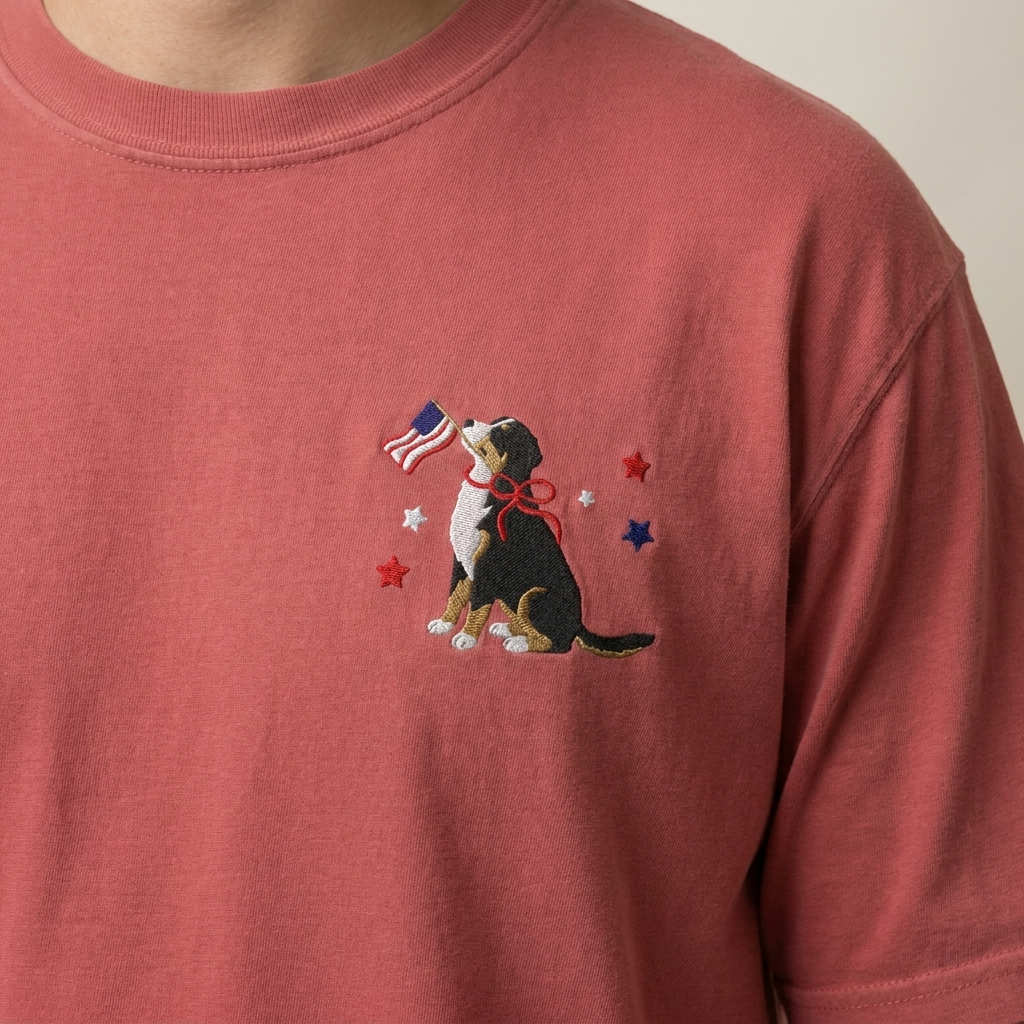 Patriotic Bernese Mountain Dog Tee