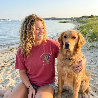 Dog Bless America Golden Retriever Tee