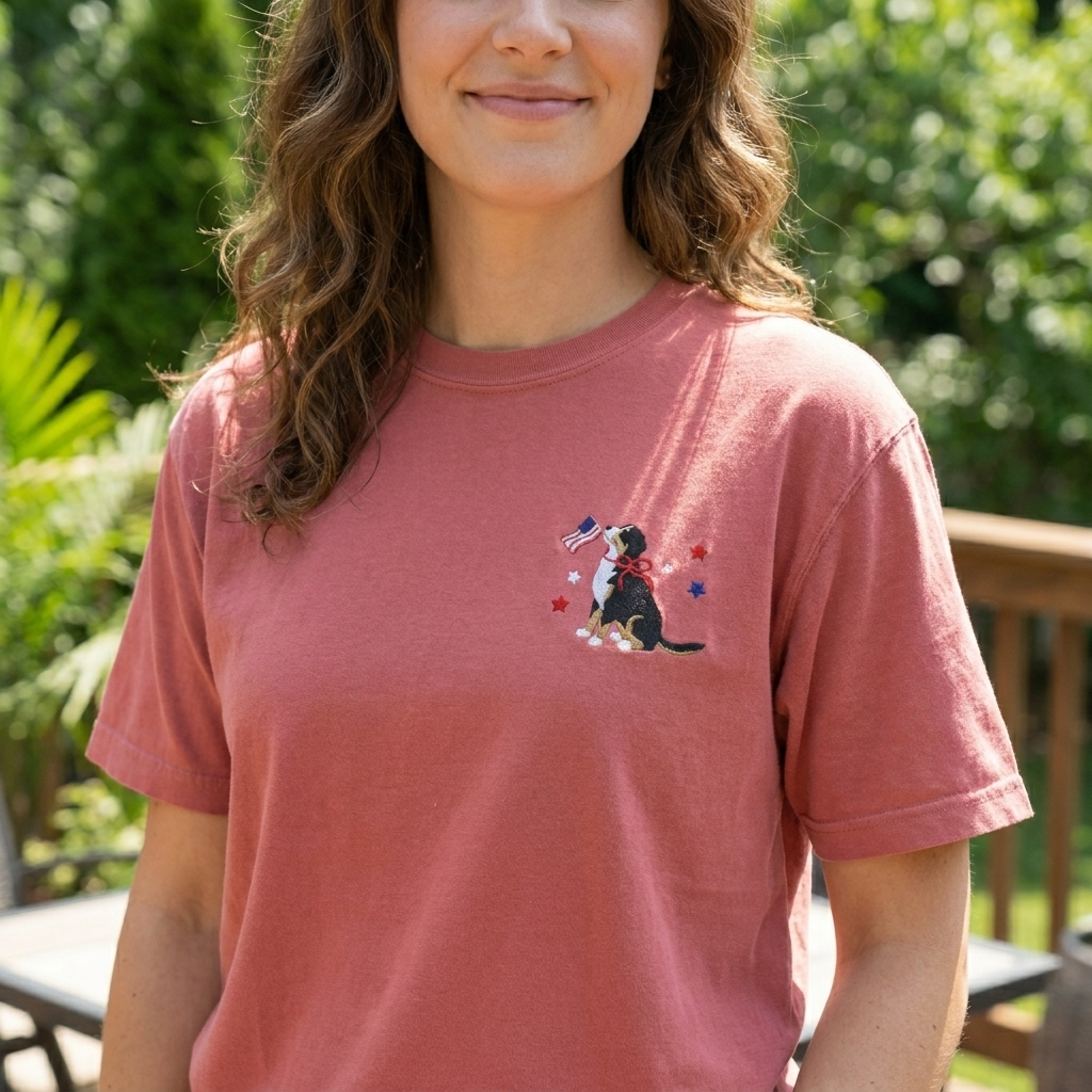 Patriotic Bernese Mountain Dog Tee