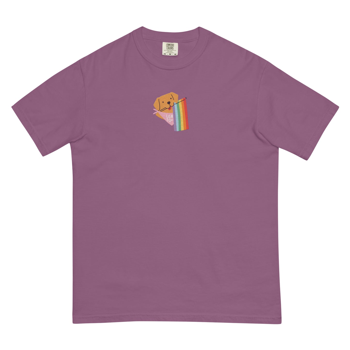 Rainbow Pride Pup Embroidered Tee