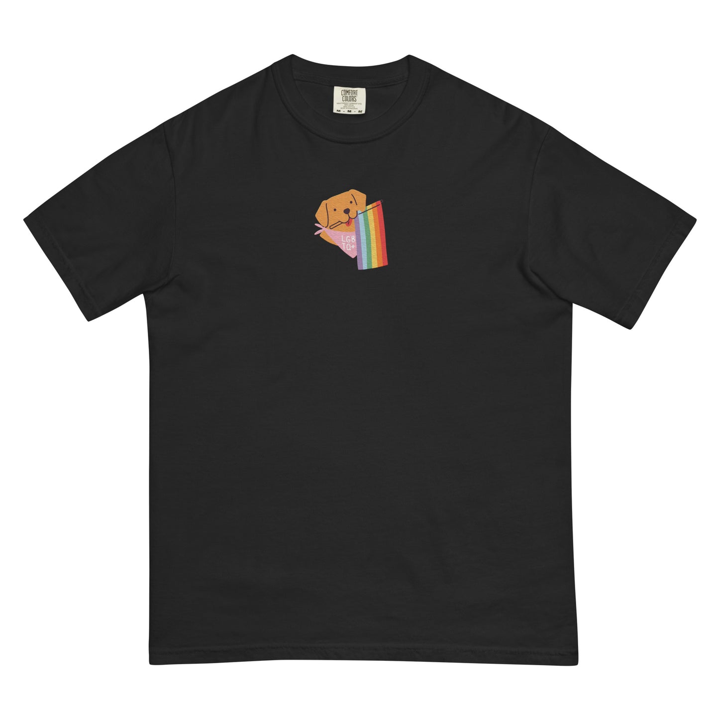 Rainbow Pride Pup Embroidered Tee