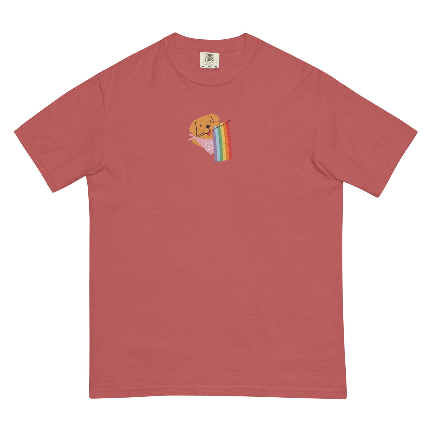 Rainbow Pride Pup Embroidered Tee