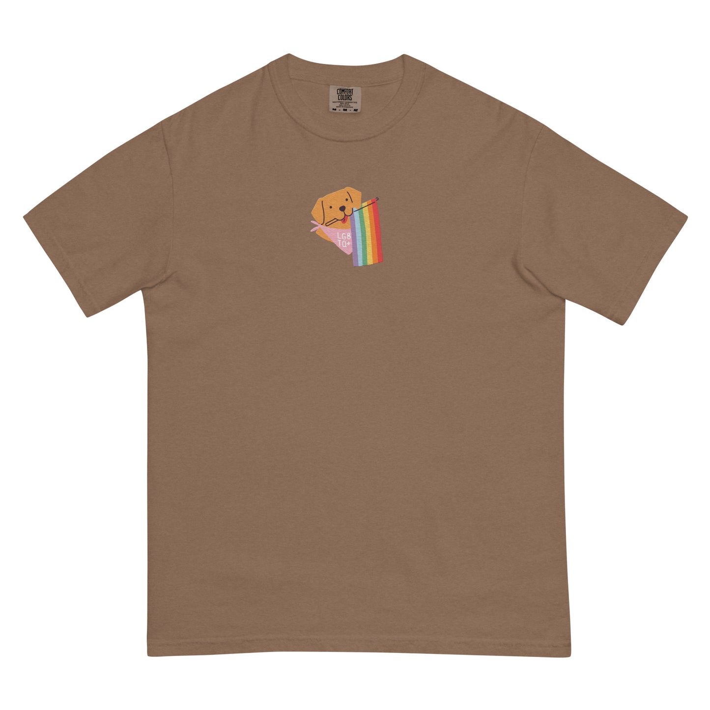 Rainbow Pride Pup Embroidered Tee